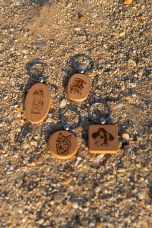 porte clé en bois personnalisé